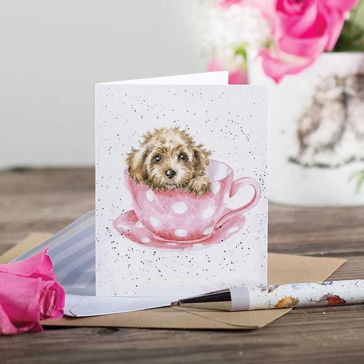 New Wrendale Designs Teacup Pup' Puppy Enclosure Card