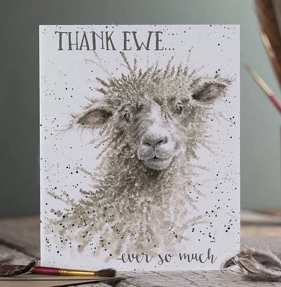 Online Wrendale Designs Thank Ewe' Sheep Thank You Card