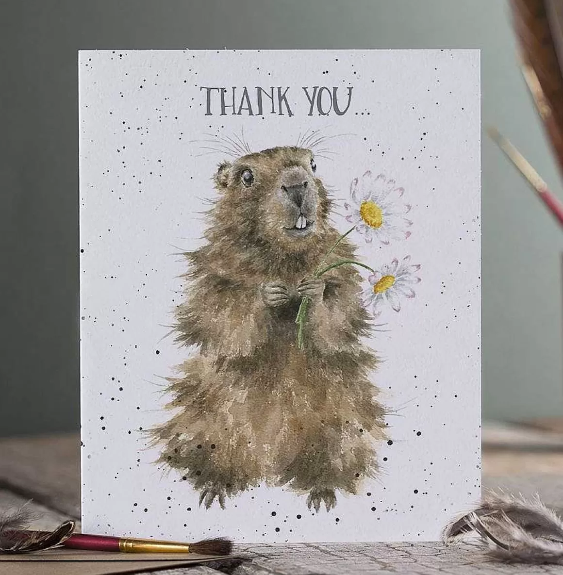 Sale Wrendale Designs Thank You' Marmot Thank You Card