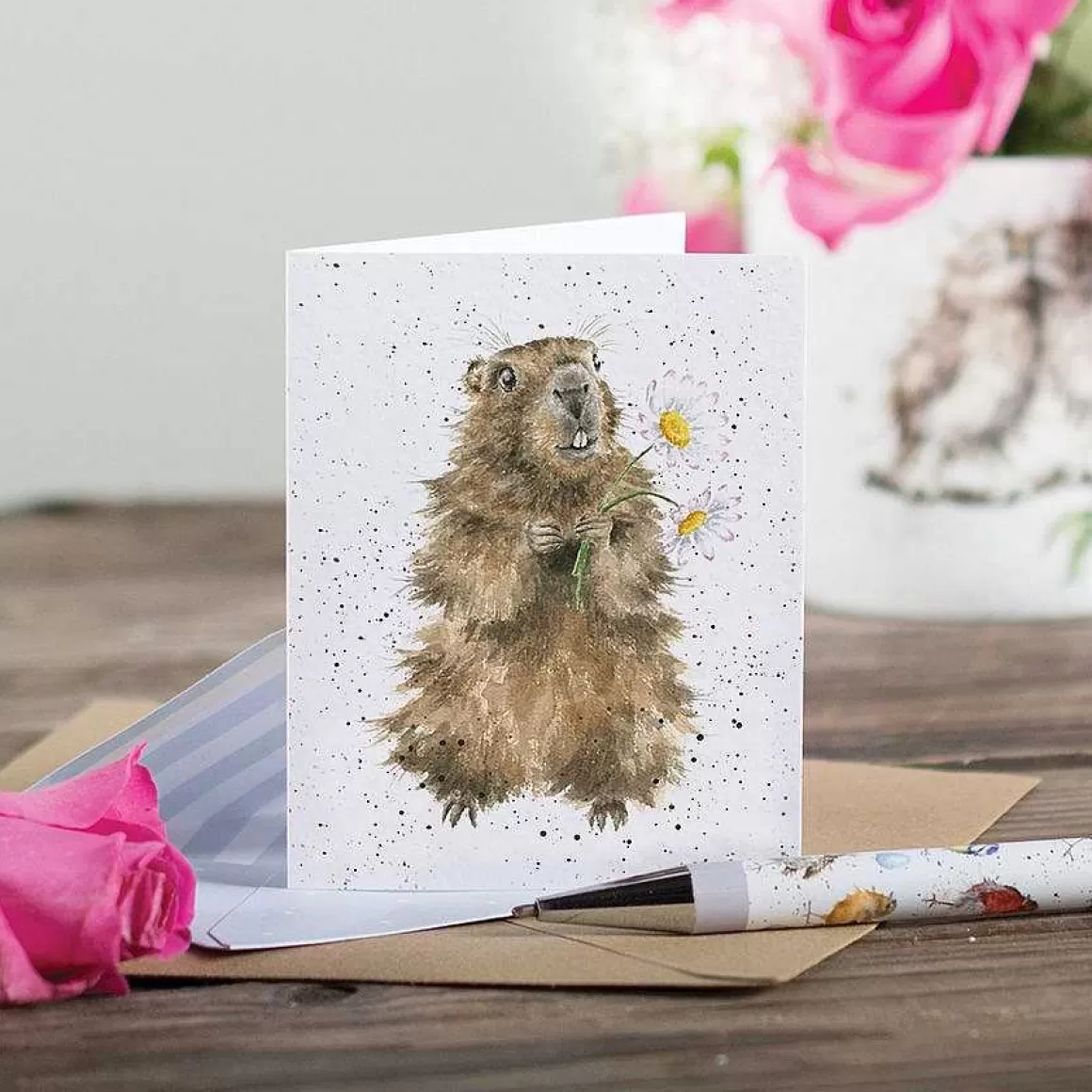 Online Wrendale Designs The First Date' Marmot Enclosure Card