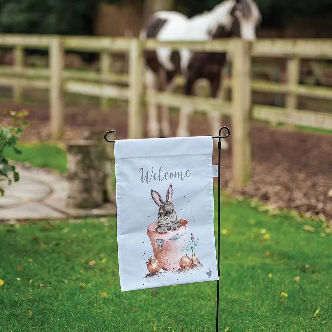 Best Sale Wrendale Designs The Flower Pot' Rabbit Garden Flag