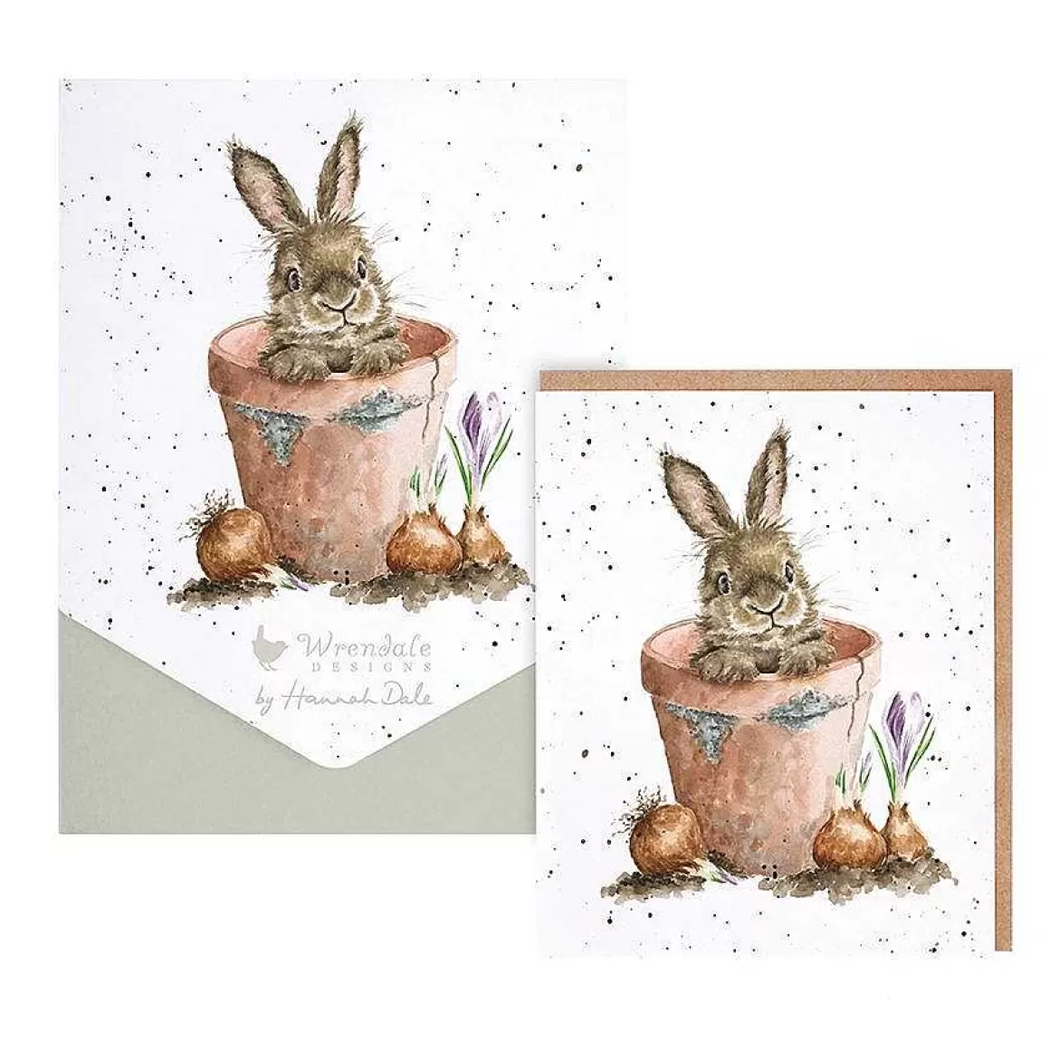 Fashion Wrendale Designs The Flower Pot' Rabbit Notecard Set