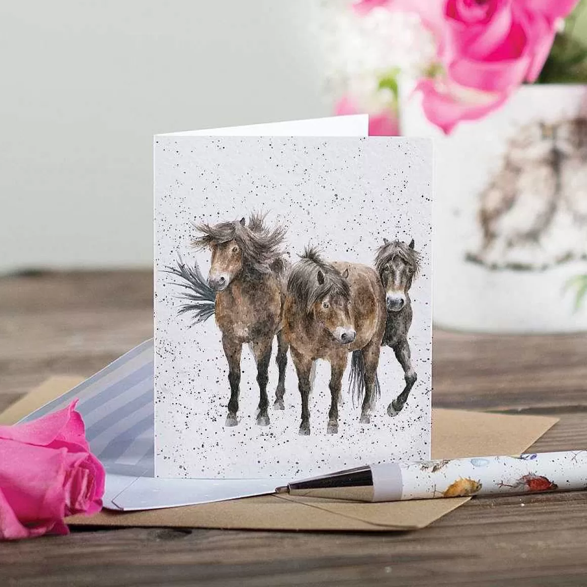 Online Wrendale Designs Three Amigos' Horse Enclosure Card