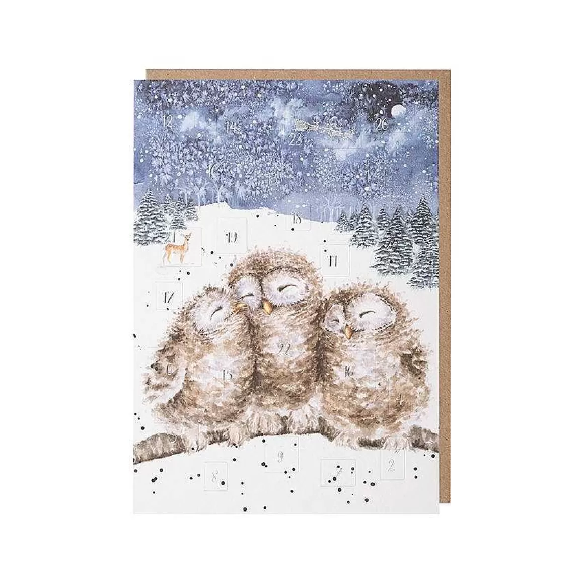 Discount Wrendale Designs Three Wise Men' Owl Advent Calendar Card