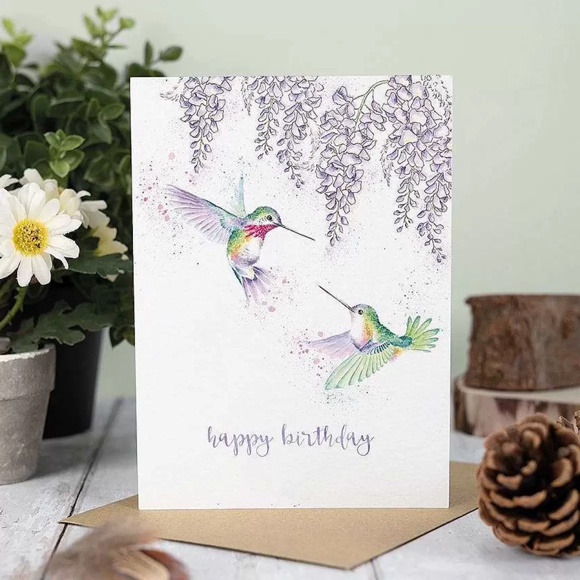 Discount Wrendale Designs Wisteria Wishes' Hummingbird Birthday Card